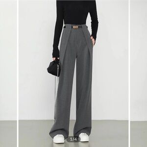 Commense Plain Pocket Straight Pants Grey Medium